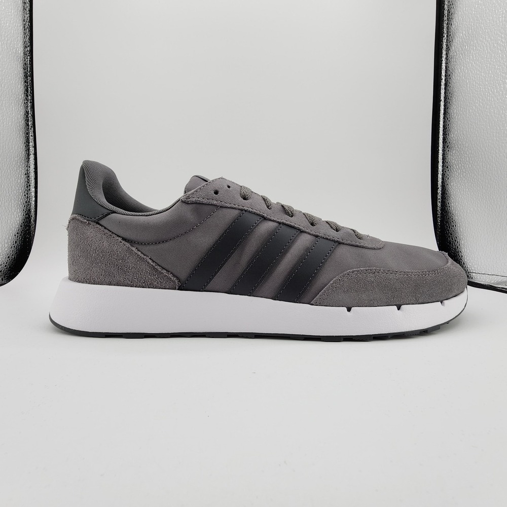 adidas Run 60s 2.0 Shoes Mens 12.5 Grey Four Carbon Running Sneaker GX1740 NEW - Picture 2 of 11
